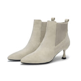 Botines de tacón bajo con punta puntiaguda